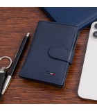 Męski portfel skórzany klasyczny pionowy Beltimore D49 czarny lub granatowy