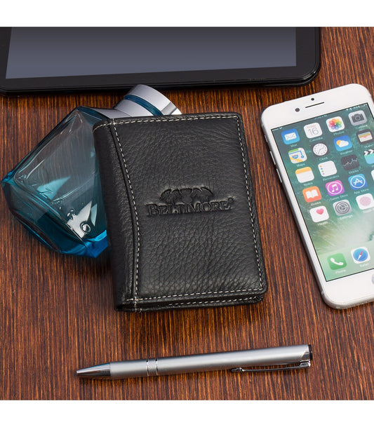 Portfel skórzany męski pionowy mały Beltimore z RFiD L55