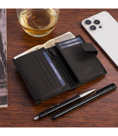 Męski portfel skórzany klasyczny pionowy Beltimore D49 czarny lub granatowy