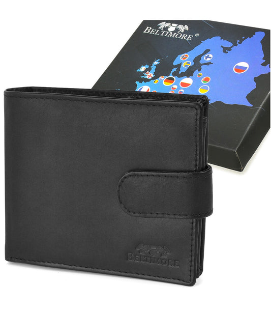 Męski portfel skórzany klasyczny RFiD czarny Beltimore U92