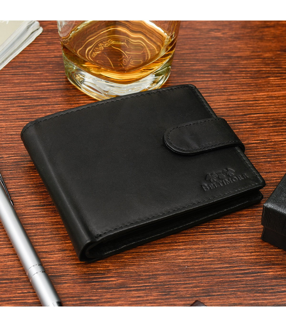 Męski portfel skórzany klasyczny RFiD czarny Beltimore U92
