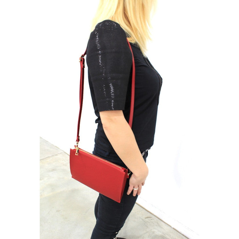 Damska skórzana torba na ramię - 9801