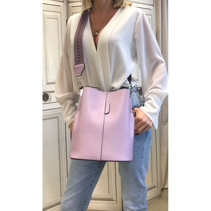 Damska skórzana torba na ramię - 5633